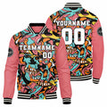 Chaqueta universitaria personalizada estilo Letterman para hombres-mujeres y jóvenes-color rosa