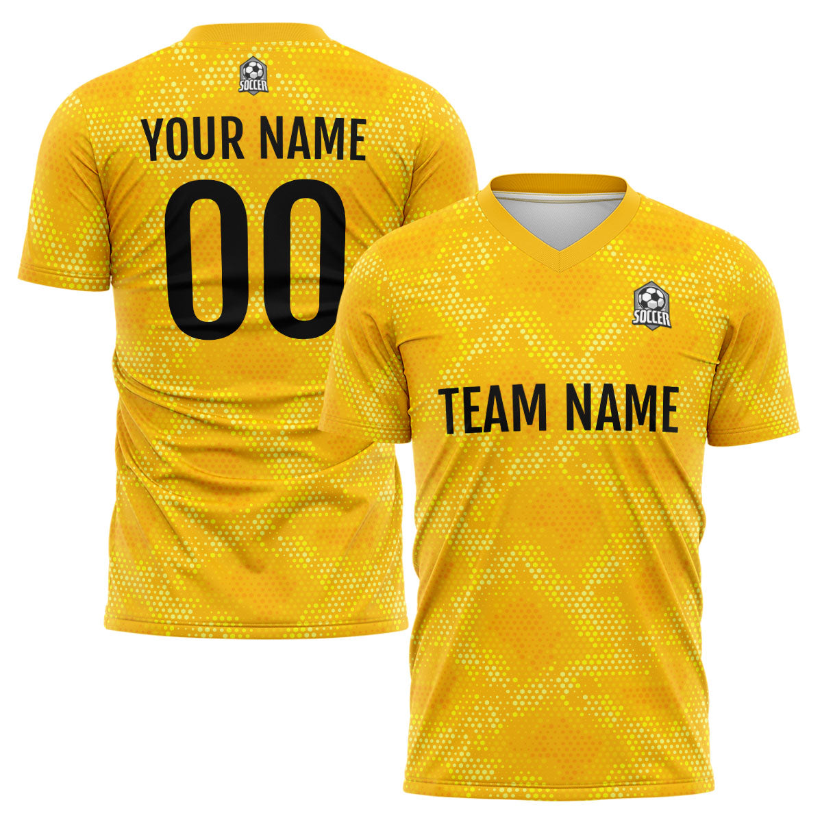 Conjunto personalizado de camiseta amarilla para niños y adultos