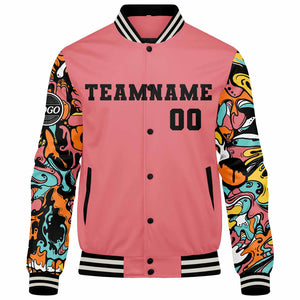 Chaqueta universitaria personalizada estilo Letterman para hombres-mujeres y jóvenes-color rosa