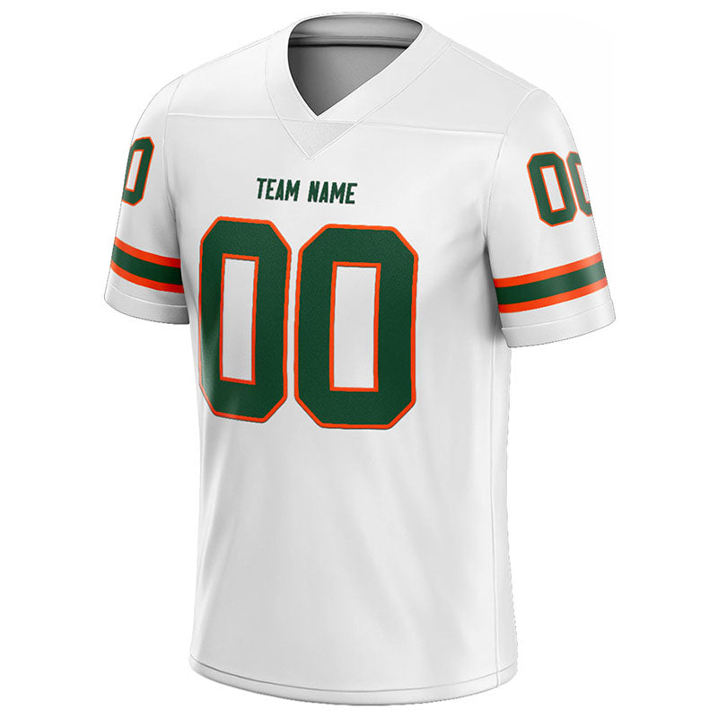 customized  authentic football jersey white-green-orange