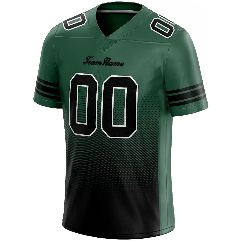 custom authentic gradient fashion football jersey black-green
