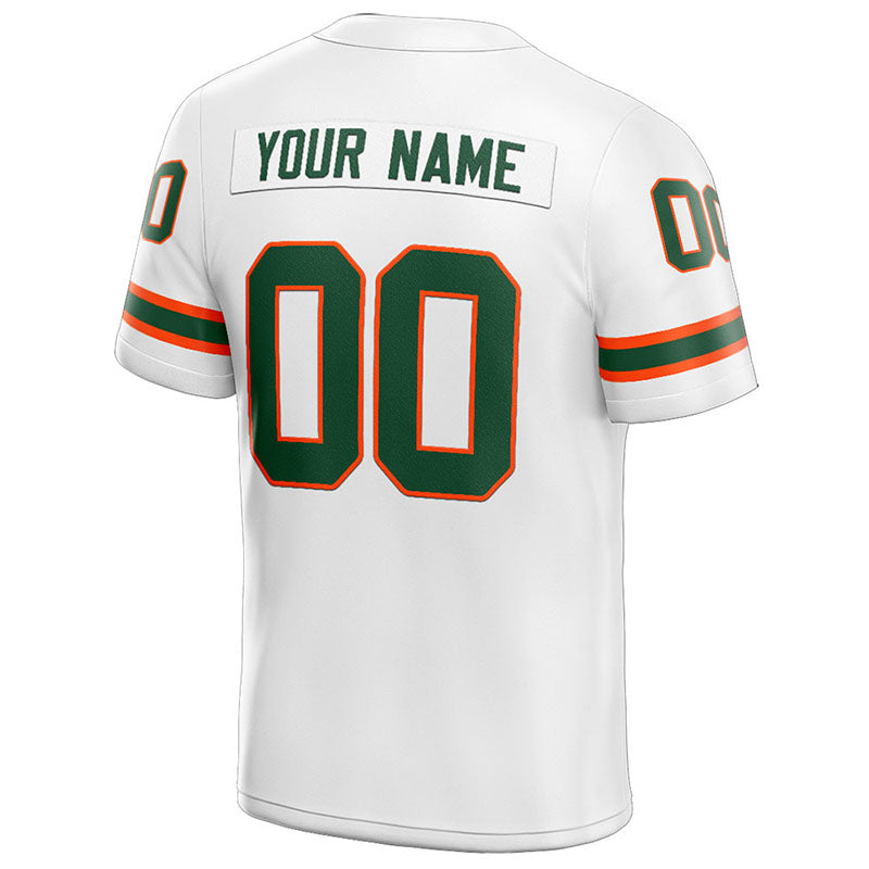 customized  authentic football jersey white-green-orange