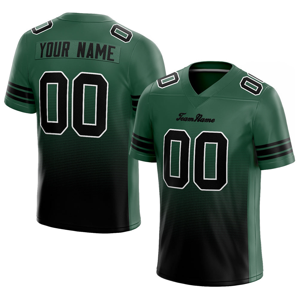 custom authentic gradient fashion football jersey black-green