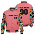 Chaqueta universitaria personalizada estilo Letterman para hombres-mujeres y jóvenes-color rosa