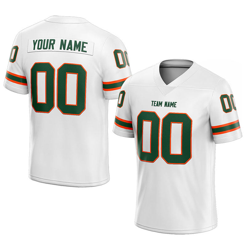 customized  authentic football jersey white-green-orange