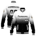 Chaqueta universitaria personalizada estilo Letterman para hombres-mujeres y jóvenes-color blanco y negro