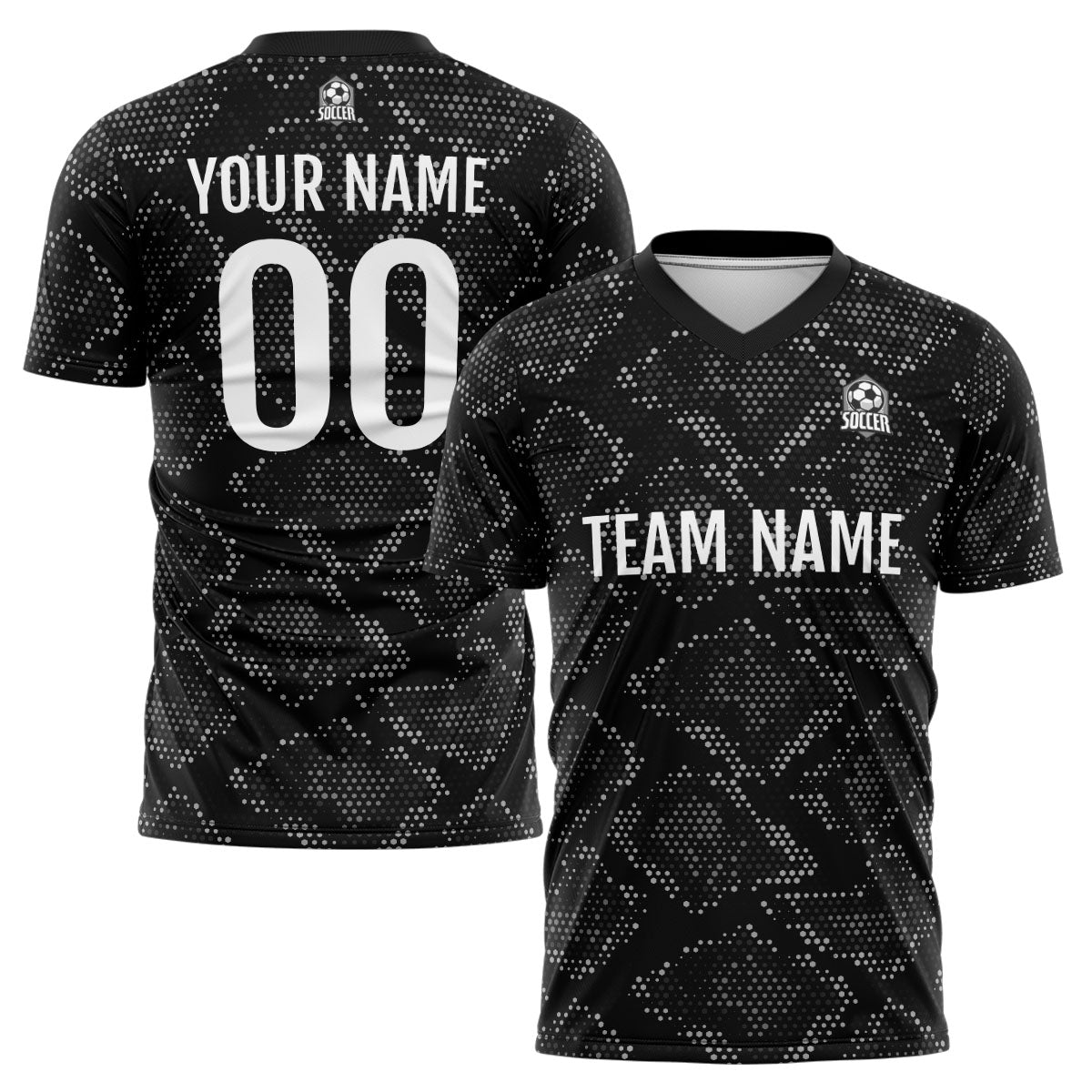 Conjunto personalizado de camiseta negra de uniforme para niños y adultos