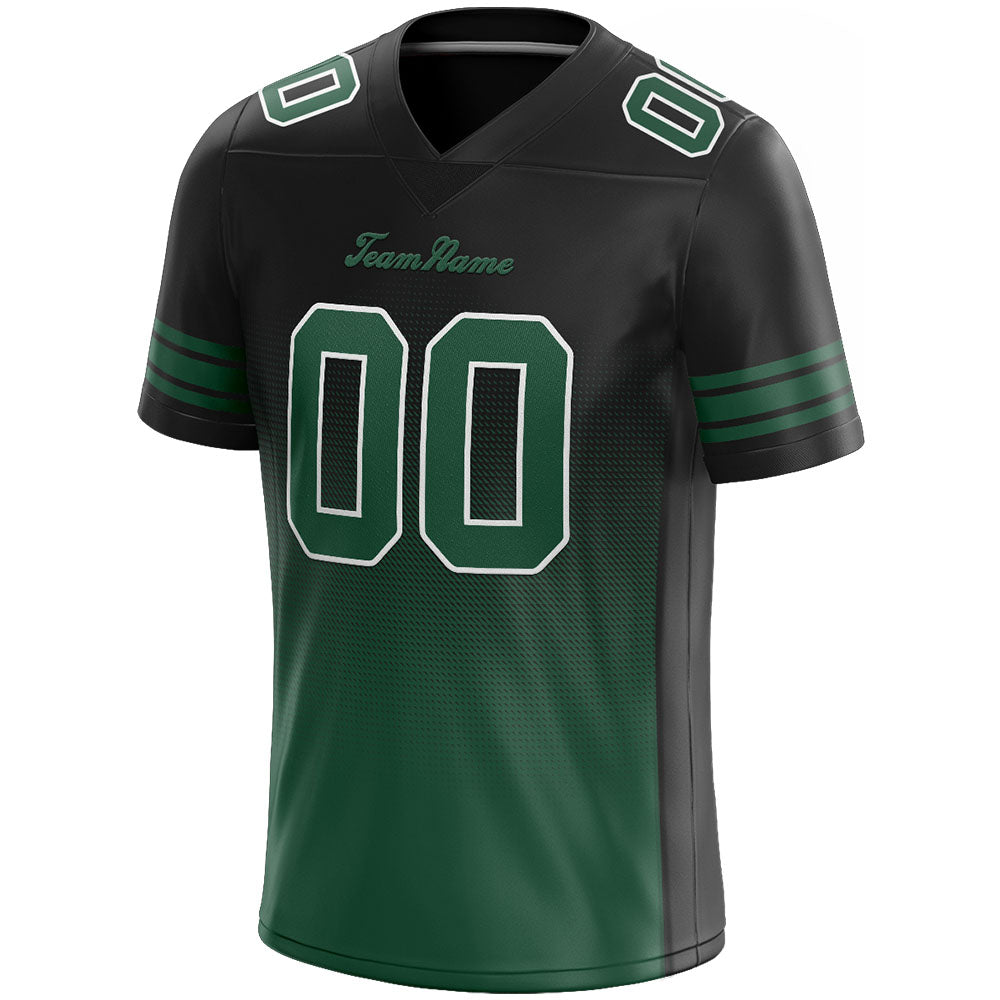 custom authentic gradient fashion football jersey green-black