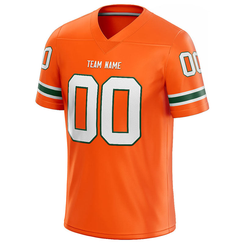 customized  authentic football jersey orange-white-green