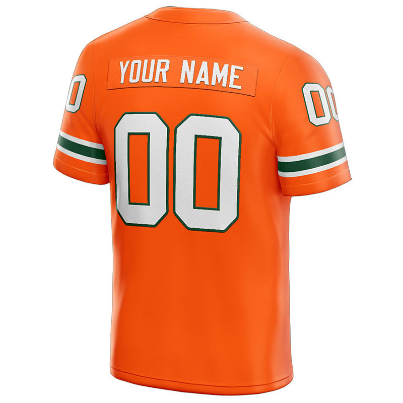 customized  authentic football jersey orange-white-green