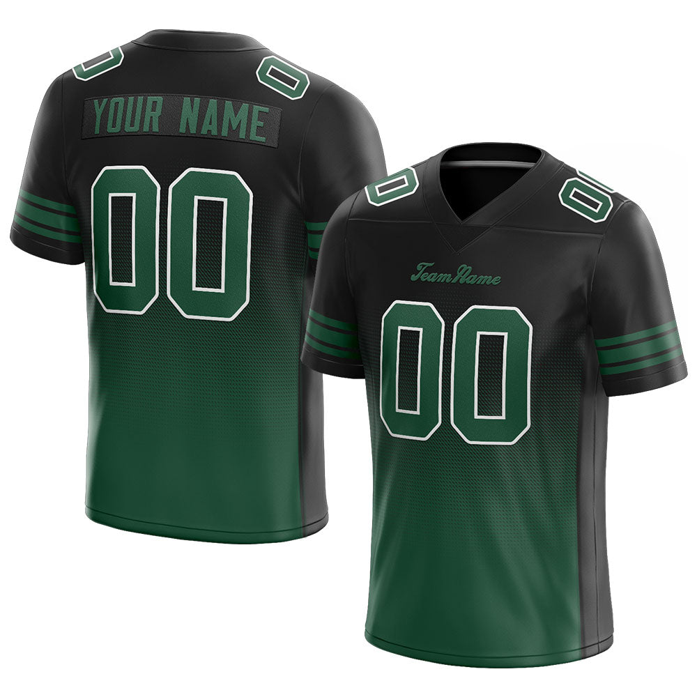 custom authentic gradient fashion football jersey green-black