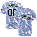 Camiseta de béisbol con dise?o personalizado estampado completo gris y azul