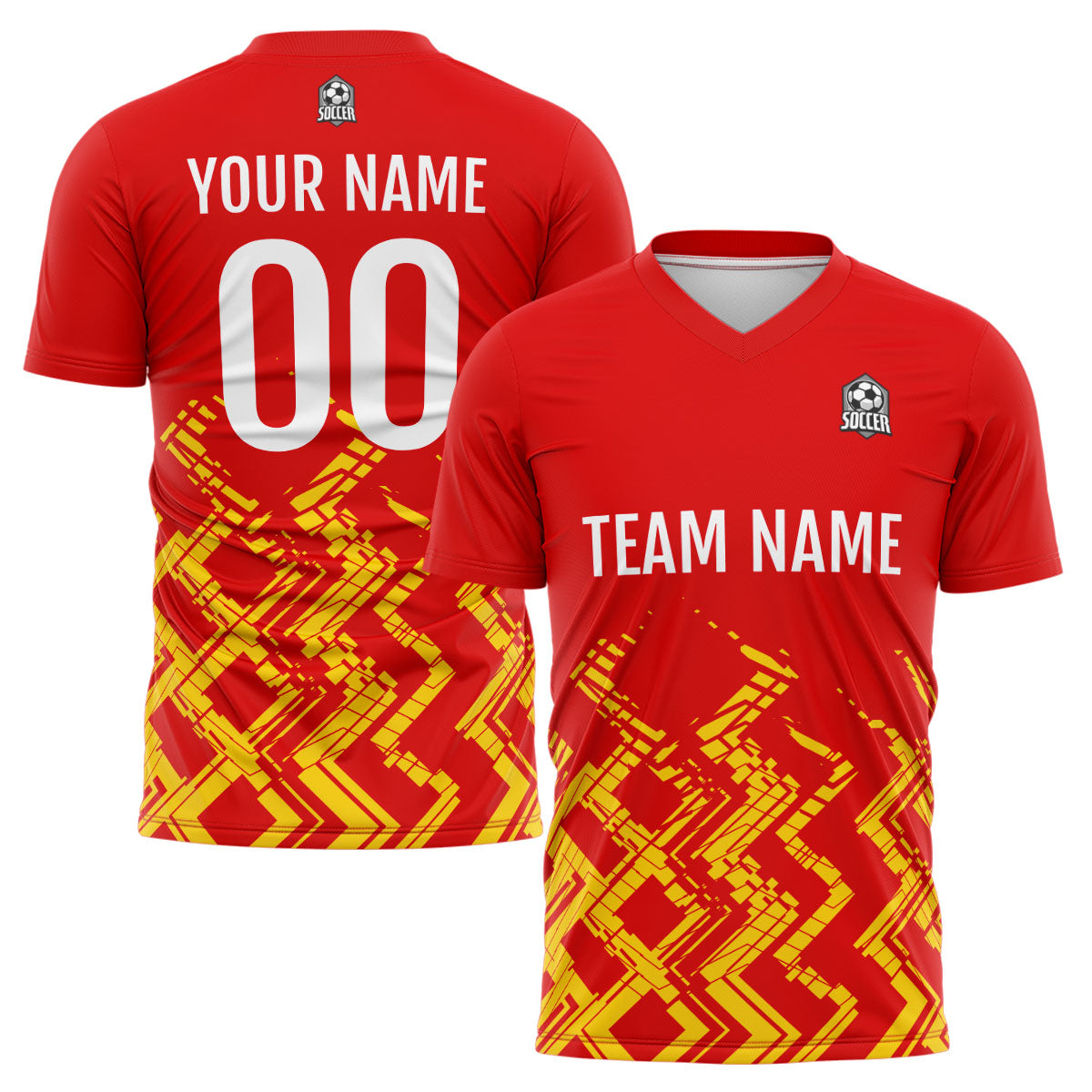 Conjunto personalizado de camiseta de uniforme rojo y naranja para niños y adultos