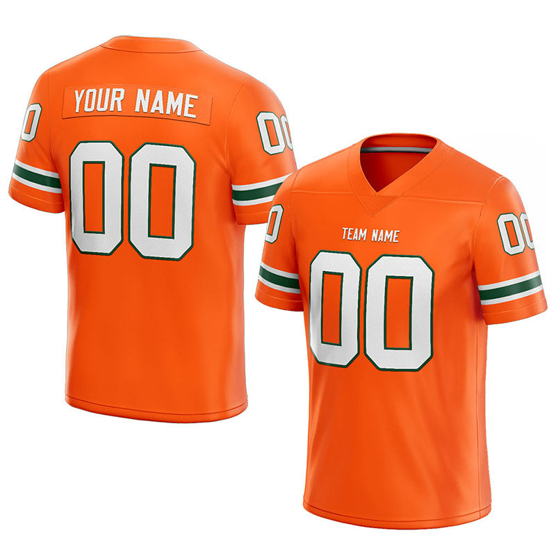 customized  authentic football jersey orange-white-green