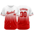 Camiseta de béisbol roja con dise?o personalizado estampado a todo color