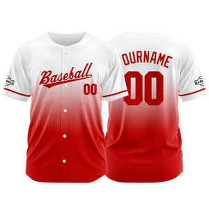 Camiseta de béisbol roja con dise?o personalizado estampado a todo color