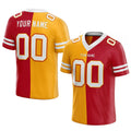 custom authentic split fashion football jersey red-yellow-white mesh