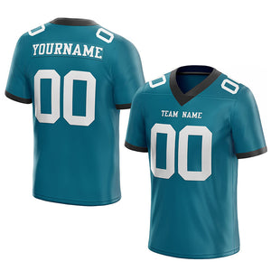 custom authentic football jersey teal white mesh