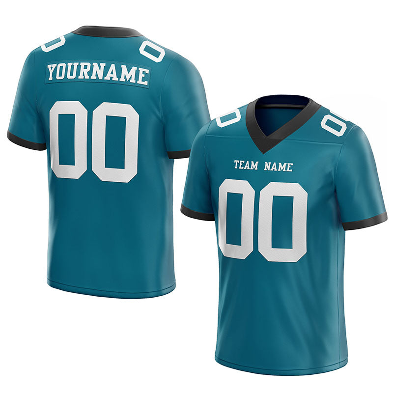 custom authentic football jersey teal white mesh