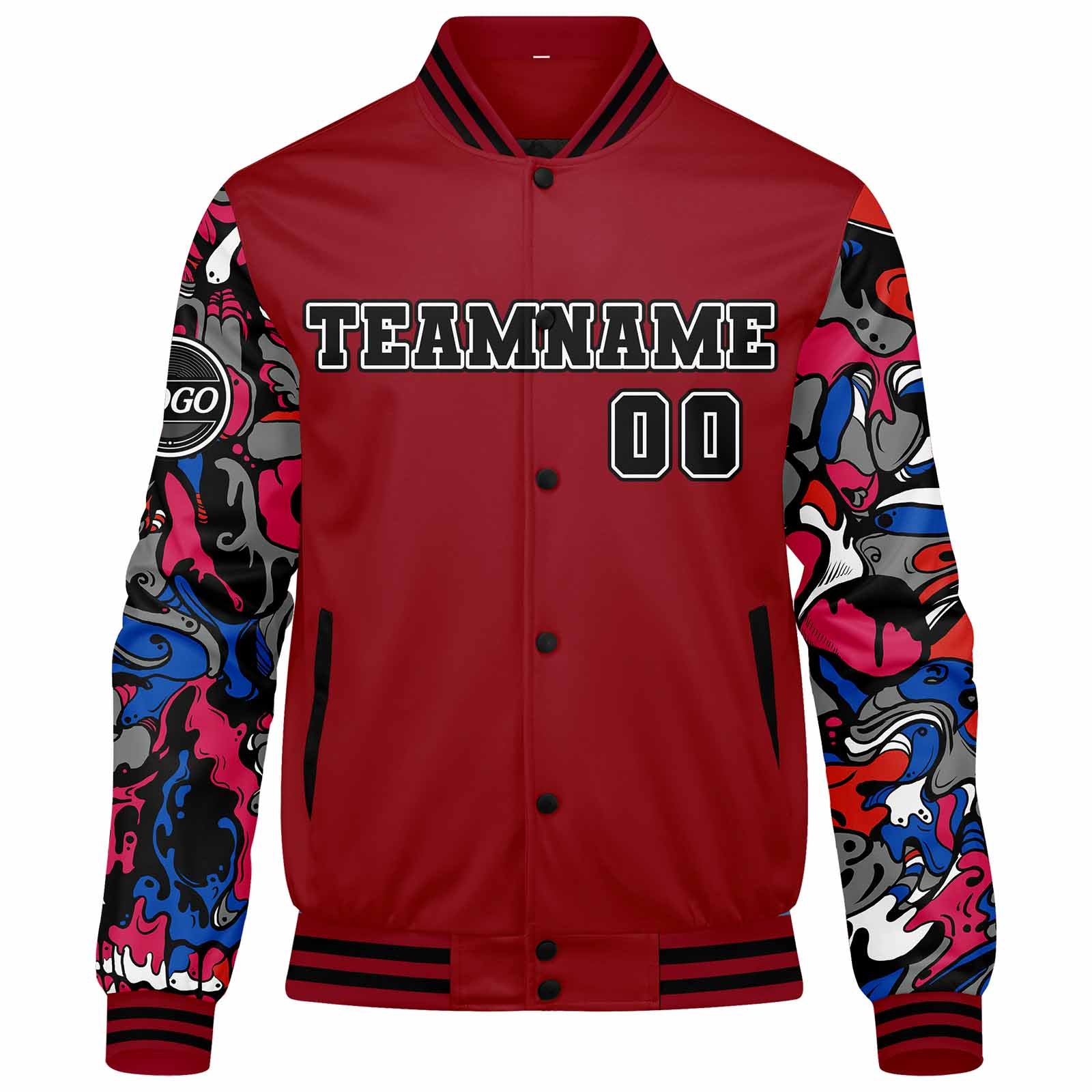 Chaqueta universitaria personalizada estilo Letterman para hombres-mujeres y jóvenes-color rojo