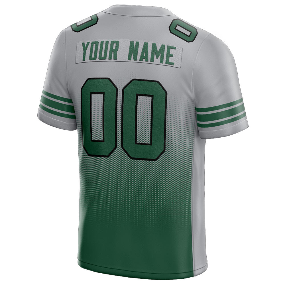 custom authentic gradient fashion football jersey gray-green