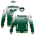 Chaqueta universitaria personalizada estilo Letterman para hombres-mujeres y jóvenes-color blanco y verde