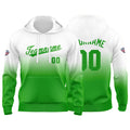 Sudadera con capucha degradada personalizada para hombre-mujer-niña o niño Estampa tu logotipo-nombre o número en color verde