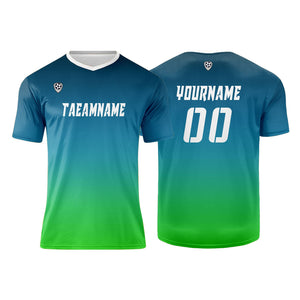 Conjunto personalizado de camiseta de uniforme verde oliva azul verdoso para niños y adultos