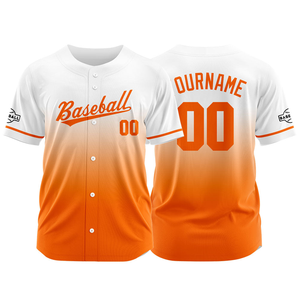 Camiseta de béisbol naranja con dise?o personalizado estampado a todo color