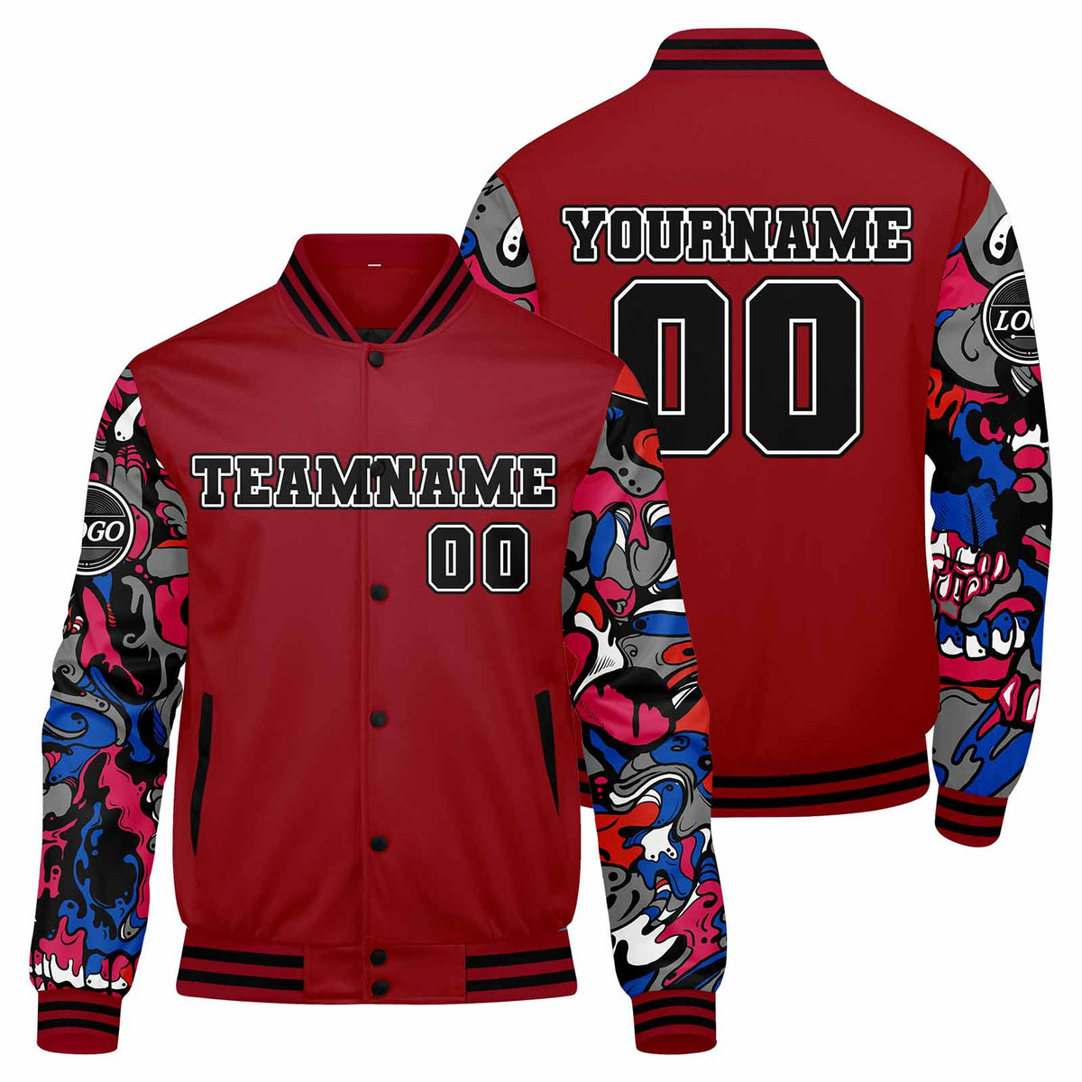 Chaqueta universitaria personalizada estilo Letterman para hombres-mujeres y jóvenes-color rojo