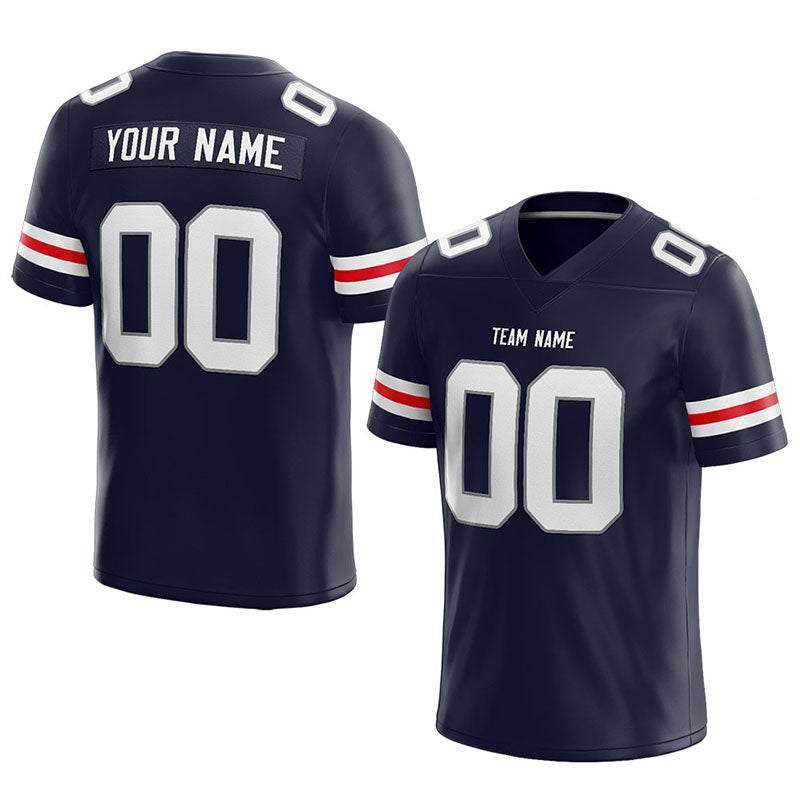 customized  authentic football jersey navy-white-orange