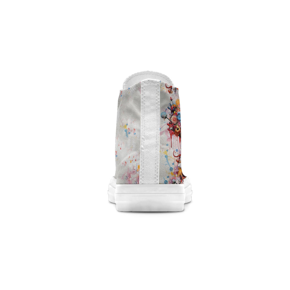 Whimsical Girl Sketch: Zapatillas unisex de media caña de lona -Adéntrate en un mundo mágico con estampados divertidos de chicas para hombres y mujeres