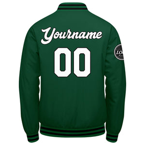 Chaqueta universitaria personalizada estilo Letterman para hombres & mujeres y jóvenes Gr眉n Schwarz Wei脽
