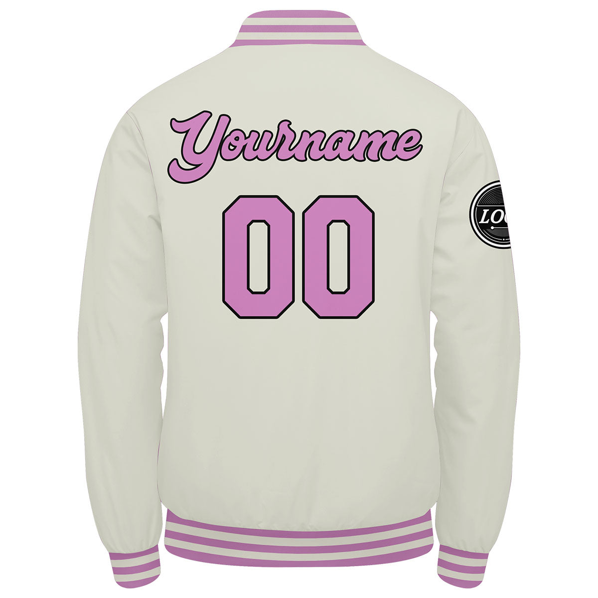 Chaqueta universitaria personalizada estilo Letterman para hombres-mujeres y jóvenes-color crema y rosa