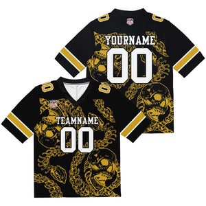 Camiseta de fútbol personalizada con nombre y número del equipo bordados y estampados-color oro hueso