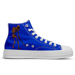 Resalta tu estilo con las zapatillas de lona de caña media Skeleton para hombre y mujer