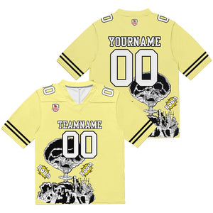 Camiseta de fútbol personalizada con nombre y número del equipo impresos y bordados-color amarillo claro