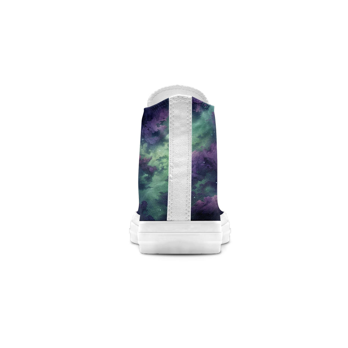 Galactic Allure: Zapatillas de lona de media caña para hombre y mujer -Explora el cosmos con la elegancia del cielo nocturno