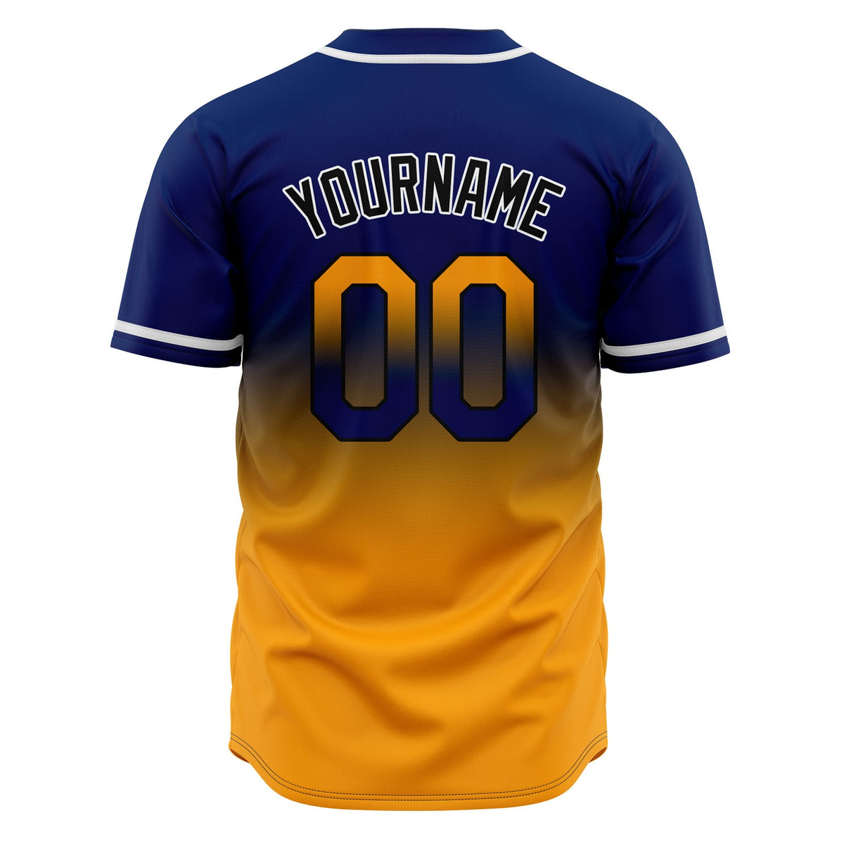 Camisetas de béisbol personalizadas con degradado nombre número y logotipo