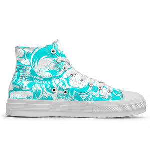Resalta tu estilo con las zapatillas de lona de caña media Skeleton para hombre y mujer