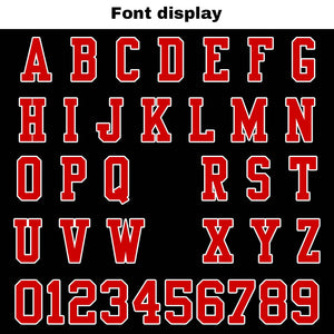 Camiseta de fútbol personalizada con nombre y número del equipo impresos y bordados-color negro y rojo