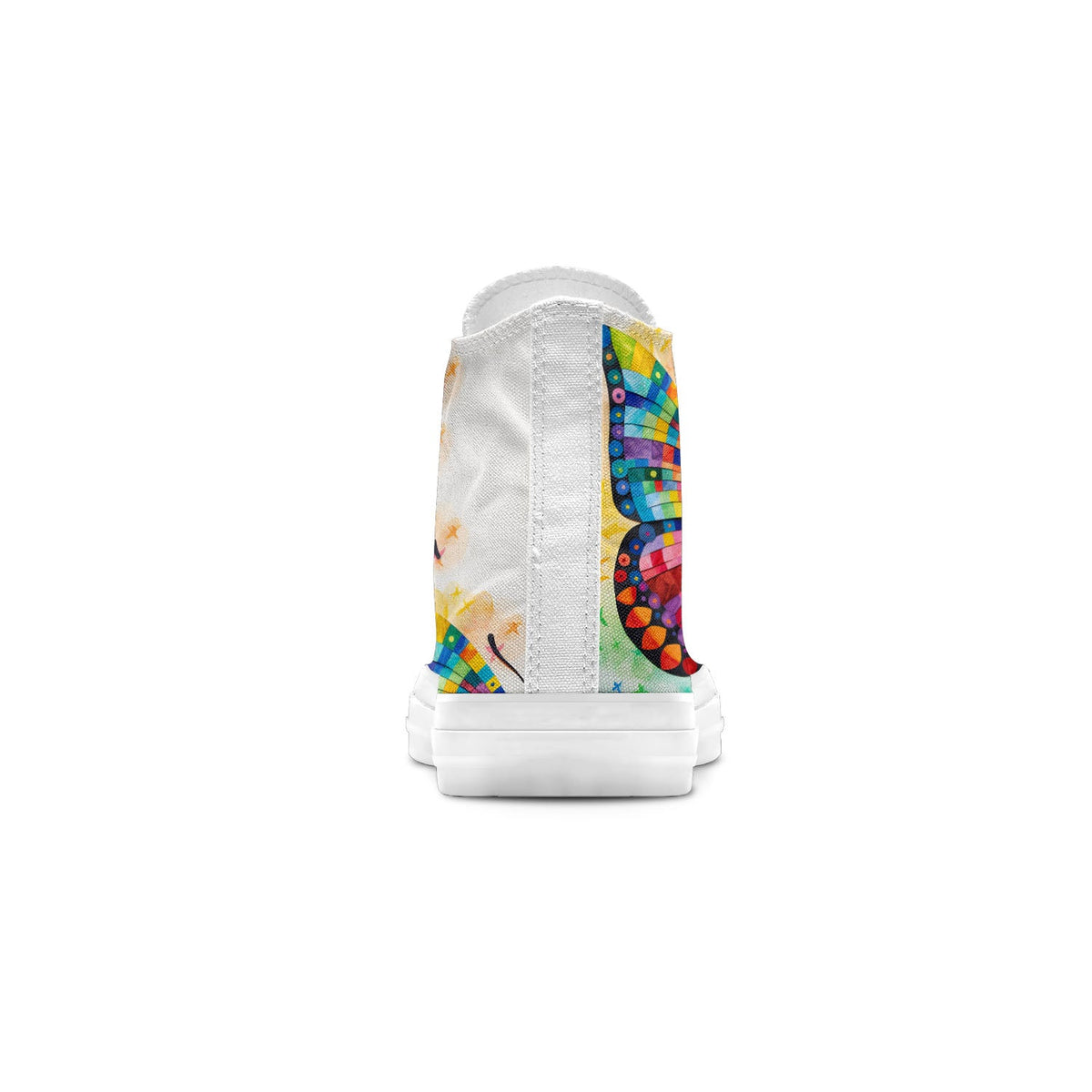 Ballet de Mariposas: Zapatillas de lona unisex de media caña -Baila a través de un jardín artístico con estampados de mariposas caprichosas para hombres y mujeres