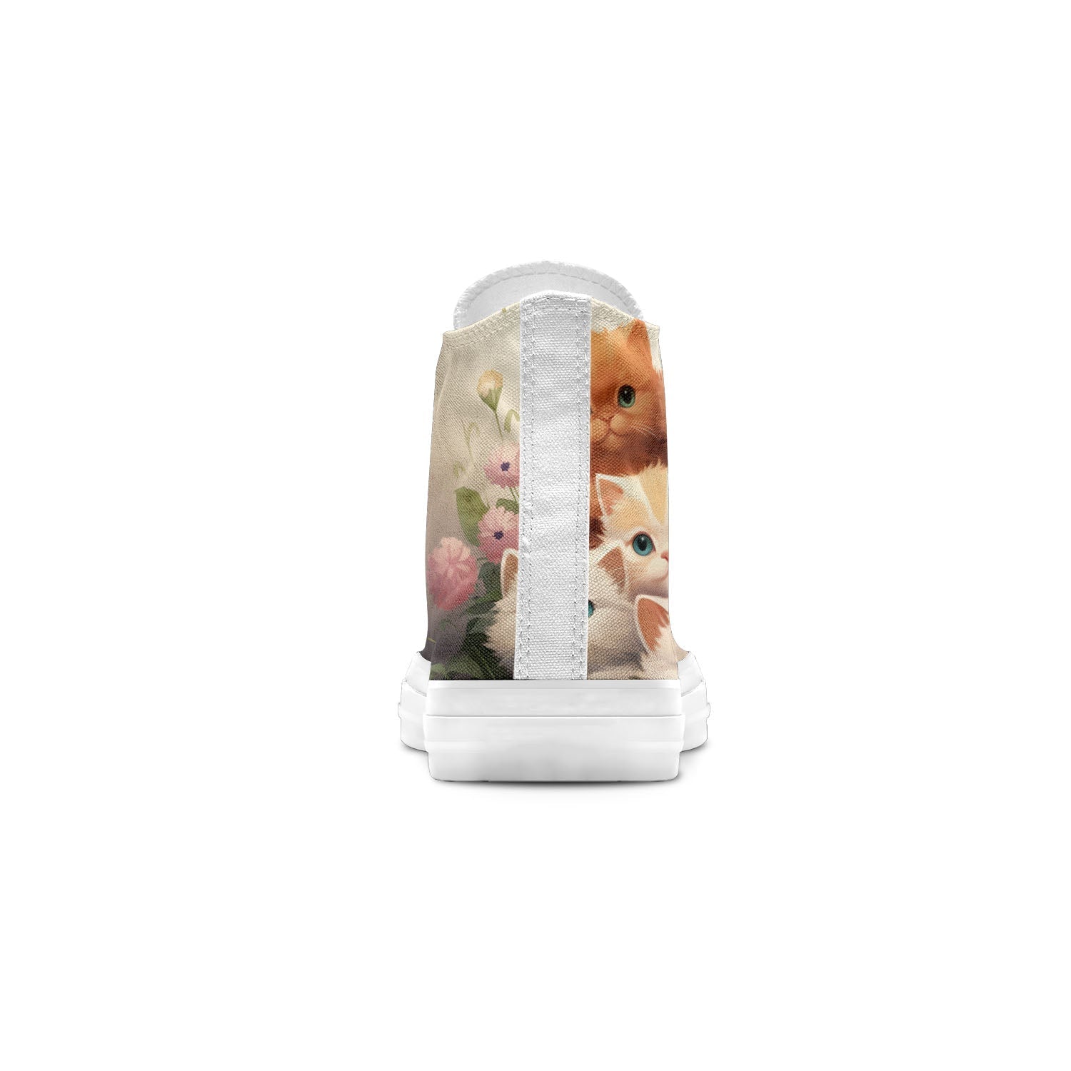 Whiskers Wonderland: Adéntrate en la ternura unisex con nuestras adorables zapatillas de lona de corte medio-con divertidos diseños de gatitos para hombres y mujeres
