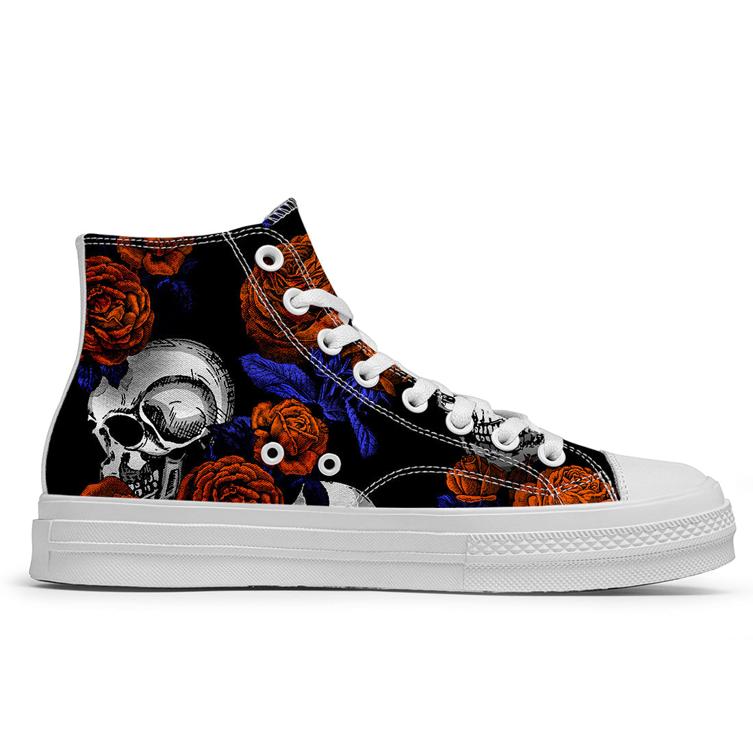 Resalta tu estilo con las zapatillas de lona de caña media Skeleton para hombre y mujer