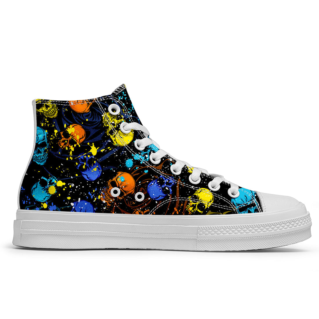 Resalta tu estilo con las zapatillas de lona de caña media Skeleton para hombre y mujer
