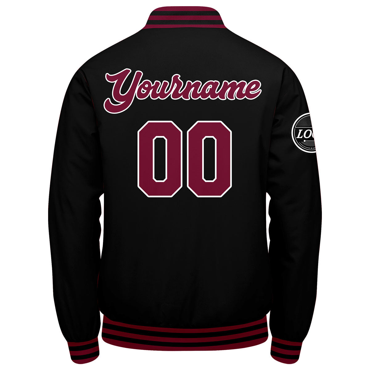 Chaqueta universitaria personalizada estilo Letterman para hombres-mujeres y jóvenes-color carmesí y negro
