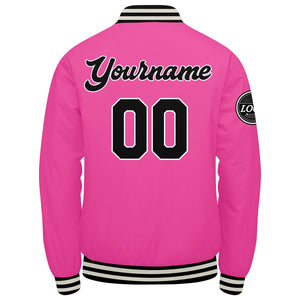 Chaqueta universitaria personalizada estilo Letterman para hombres-mujeres y jóvenes-color rosa