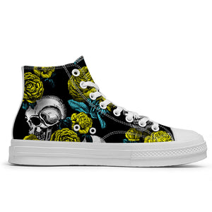 Resalta tu estilo con las zapatillas de lona de caña media Skeleton para hombre y mujer