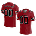 customized authentic football jersey red black-white mesh