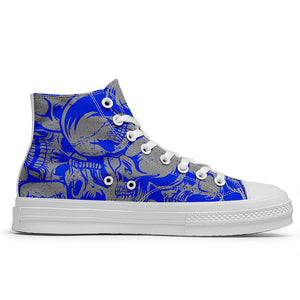 Resalta tu estilo con las zapatillas de lona de caña media Skeleton para hombre y mujer
